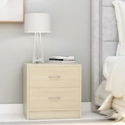 vidaXL - Nachtkastje - Bruin - Bewerkt hout