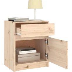 vidaXL - Nachtkastje - Bruin - Grenenhout - 2 stuks