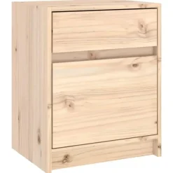 vidaXL - Nachtkastje - Bruin - Grenenhout - 2 stuks