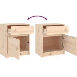 vidaXL - Nachtkastje - Bruin - Grenenhout - 2 stuks