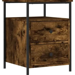 vidaXL - Nachtkastje - Bruin - Bewerkt hout - 2 stuks