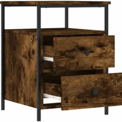 vidaXL - Nachtkastje - Bruin - Bewerkt hout - 2 stuks