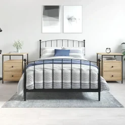 vidaXL - Nachtkastje - Bruin - Bewerkt hout - 2 stuks