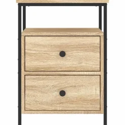 vidaXL - Nachtkastje - Bruin - Bewerkt hout - 2 stuks