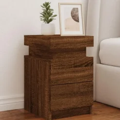 vidaXL - Nachtkastje - Bruin - Bewerkt hout - 2 stuks