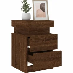 vidaXL - Nachtkastje - Bruin - Bewerkt hout - 2 stuks