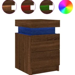 vidaXL - Nachtkastje - Bruin - Bewerkt hout - 2 stuks