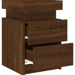 vidaXL - Nachtkastje - Bruin - Bewerkt hout - 2 stuks