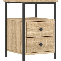 vidaXL - Nachtkastje - Bruin - Bewerkt hout