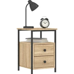 vidaXL - Nachtkastje - Bruin - Bewerkt hout