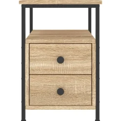 vidaXL - Nachtkastje - Bruin - Bewerkt hout