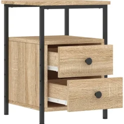 vidaXL - Nachtkastje - Bruin - Bewerkt hout