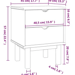 vidaXL - Nachtkastje - Bruin - Grenenhout