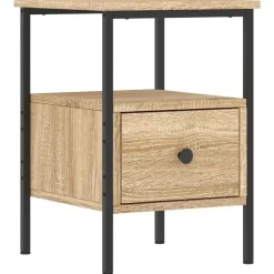 vidaXL - Nachtkastje - Bruin - Bewerkt hout