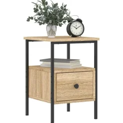 vidaXL - Nachtkastje - Bruin - Bewerkt hout