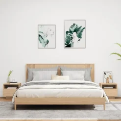 vidaXL - Nachtkastje - Bruin - Bewerkt hout - 2 stuks