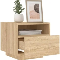 vidaXL - Nachtkastje - Bruin - Bewerkt hout - 2 stuks