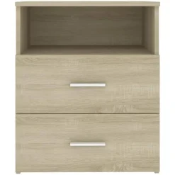 vidaXL - Nachtkastje - Bruin - Bewerkt hout - 2 stuks