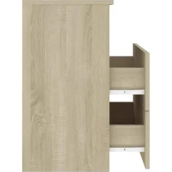 vidaXL - Nachtkastje - Bruin - Bewerkt hout - 2 stuks