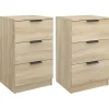 vidaXL - Nachtkastje - Bruin - Bewerkt hout - 2 stuks