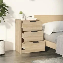 vidaXL - Nachtkastje - Bruin - Bewerkt hout - 2 stuks