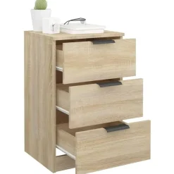 vidaXL - Nachtkastje - Bruin - Bewerkt hout - 2 stuks