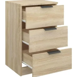 vidaXL - Nachtkastje - Bruin - Bewerkt hout - 2 stuks