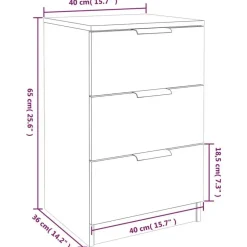 vidaXL - Nachtkastje - Bruin - Bewerkt hout - 2 stuks