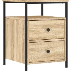 vidaXL - Nachtkastje - Bruin - Bewerkt hout