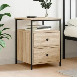 vidaXL - Nachtkastje - Bruin - Bewerkt hout