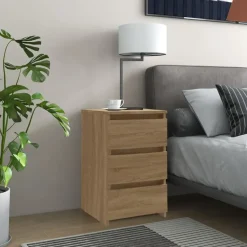 vidaXL - Nachtkastje - Bruin - Bewerkt hout - 2 stuks