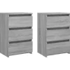 vidaXL - Nachtkastje - Grijs - Bewerkt hout - 2 stuks