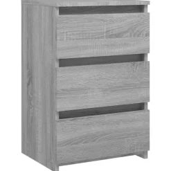 vidaXL - Nachtkastje - Grijs - Bewerkt hout - 2 stuks