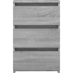 vidaXL - Nachtkastje - Grijs - Bewerkt hout - 2 stuks