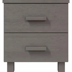 vidaXL - Nachtkastje - Grijs - Grenenhout