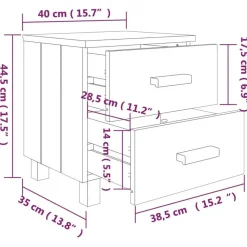 vidaXL - Nachtkastje - Grijs - Grenenhout