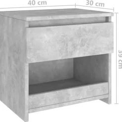 vidaXL - Nachtkastje - Grijs - Bewerkt hout - 2 stuks