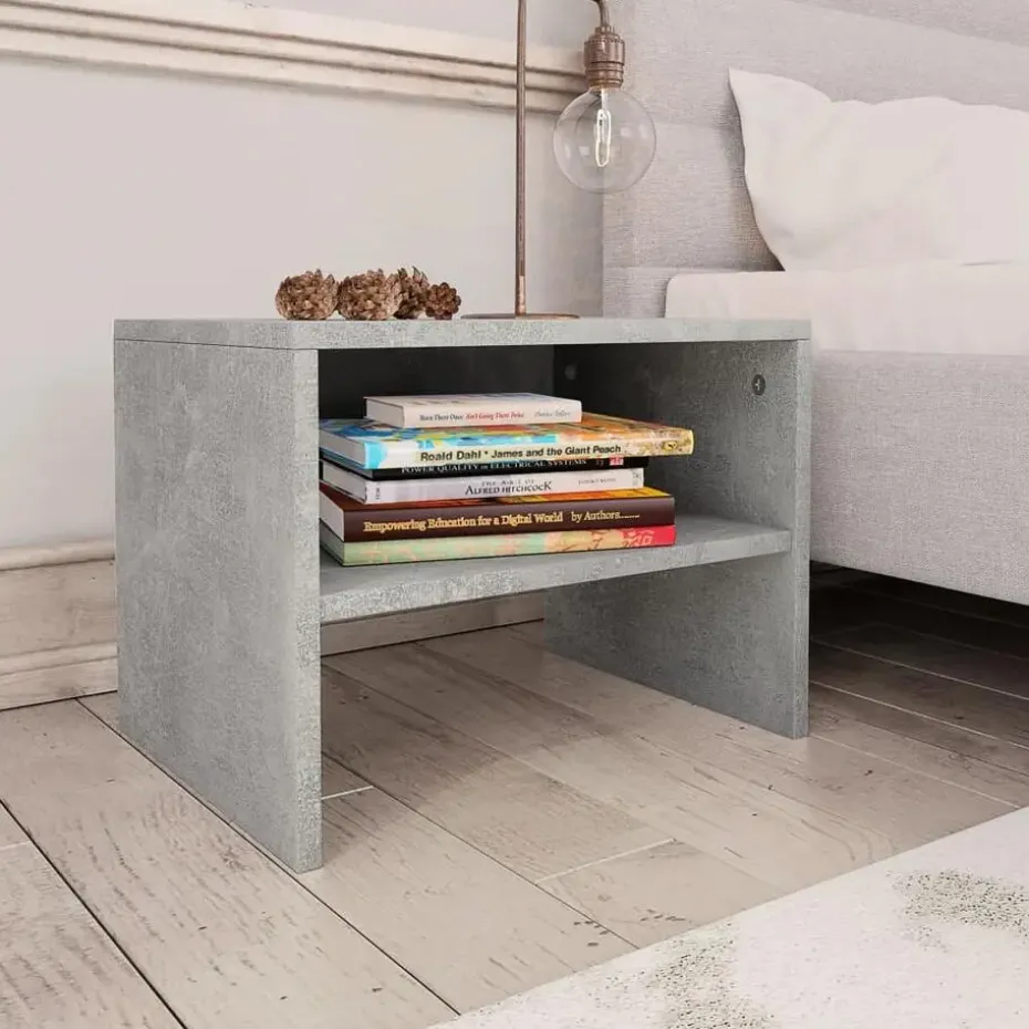 vidaXL - Nachtkastje - Grijs - Bewerkt hout