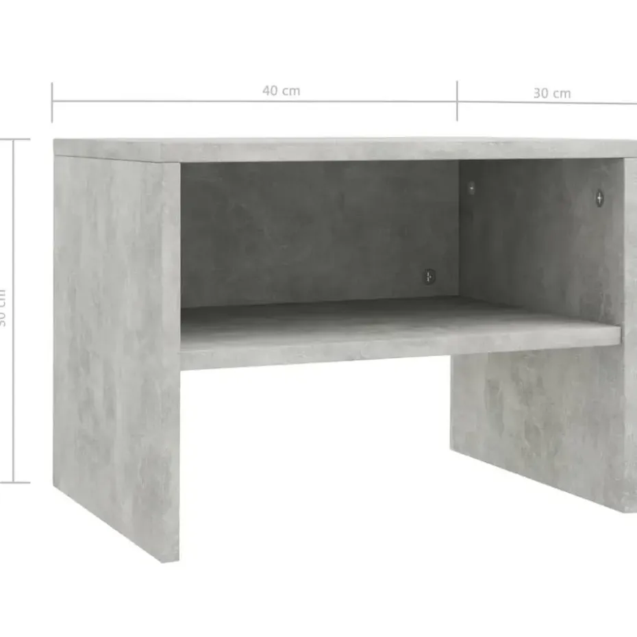 vidaXL - Nachtkastje - Grijs - Bewerkt hout