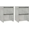 vidaXL - Nachtkastje - Grijs - Bewerkt hout - 2 stuks