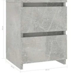 vidaXL - Nachtkastje - Grijs - Bewerkt hout - 2 stuks