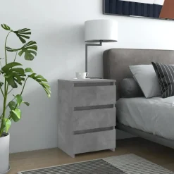 vidaXL - Nachtkastje - Grijs - Bewerkt hout