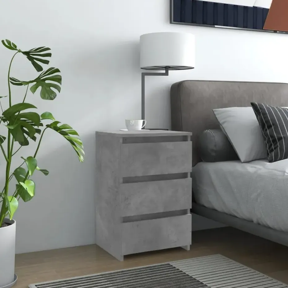 vidaXL - Nachtkastje - Grijs - Bewerkt hout