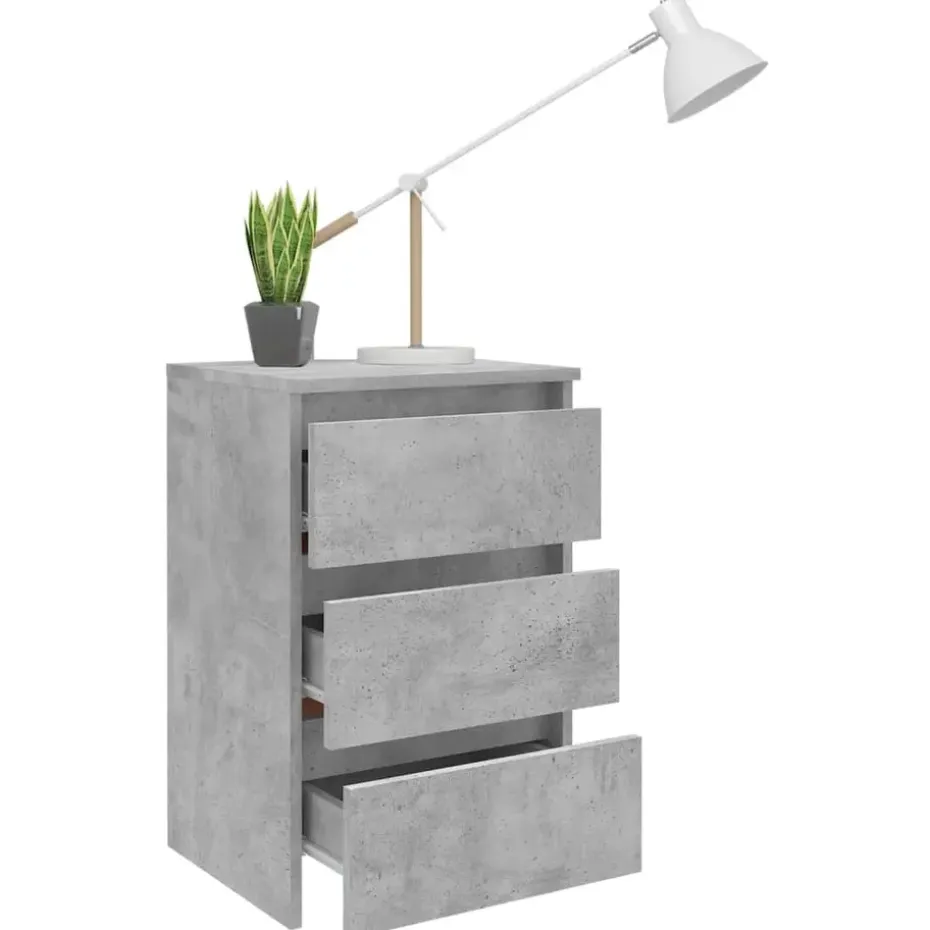 vidaXL - Nachtkastje - Grijs - Bewerkt hout