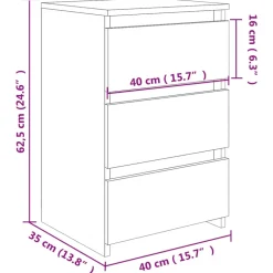 vidaXL - Nachtkastje - Grijs - Bewerkt hout