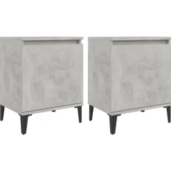 vidaXL - Nachtkastje - Grijs - Bewerkt hout - 2 stuks