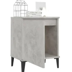 vidaXL - Nachtkastje - Grijs - Bewerkt hout - 2 stuks