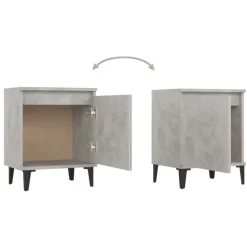 vidaXL - Nachtkastje - Grijs - Bewerkt hout - 2 stuks