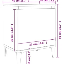 vidaXL - Nachtkastje - Grijs - Bewerkt hout - 2 stuks