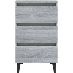 vidaXL - Nachtkastje - Grijs - Bewerkt hout